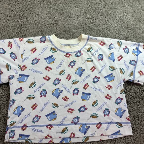 VINTAGE Intimates Shirt Womens S White Blue Rise And Shine Pajamas Ladies READ - Picture 3 of 9